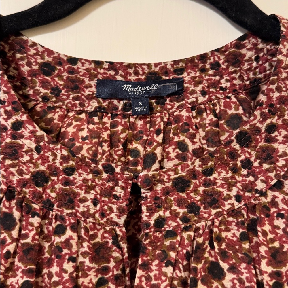 Madewell Floral Peasant Top, Small